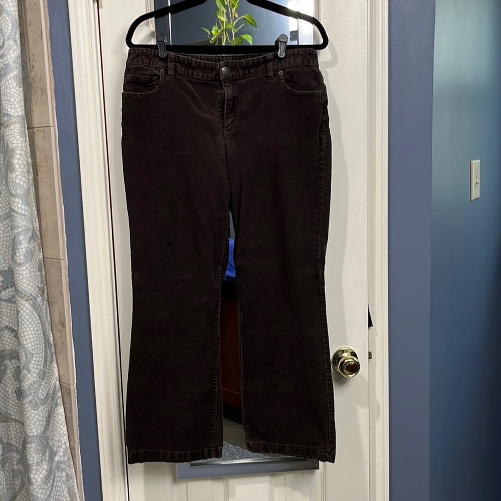 Lands End Wide leg brown corduroy pants